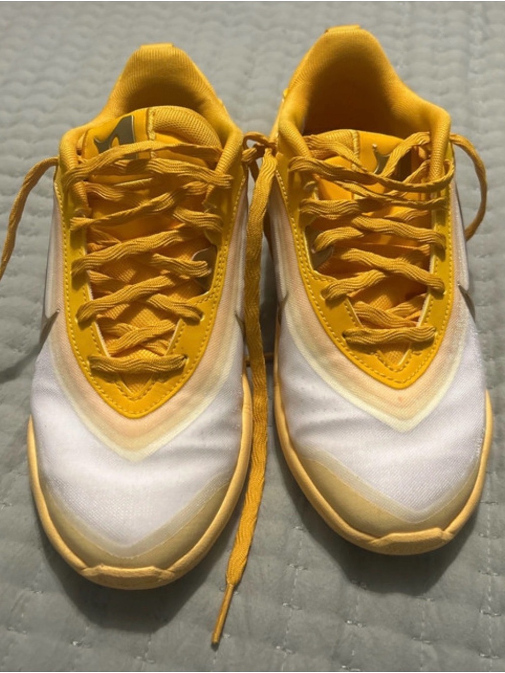 Nike Kids Yellow and White Lace-Up Sneakers